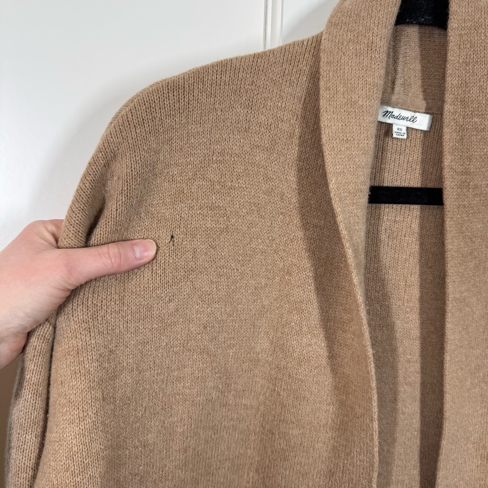 Madewell‎ Rivington Sweater-Coat Heather Saddle timeless neutral minimalist - Picture 8 of 12